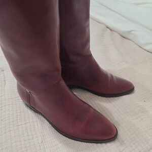 Etienne Aigner‎ Vintage Womens Burgandy Leather Riding Boots Size 6 Great Patina